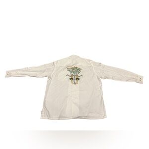 Tommy Bahama 18 Golf Bunker Crew Embroidery Button Long Sleeve Shirt White XL